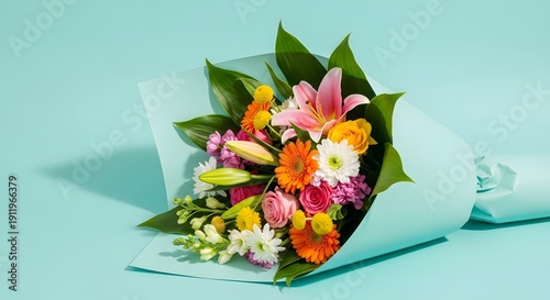 Vibrant mother's day bouquet of colorful flowers for mom