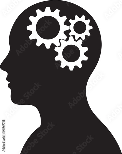 head with gears concept