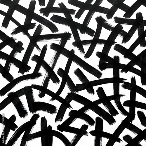 Abstract art pattern with black lines on white background