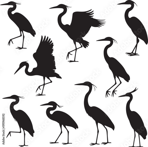 heron silhouettes