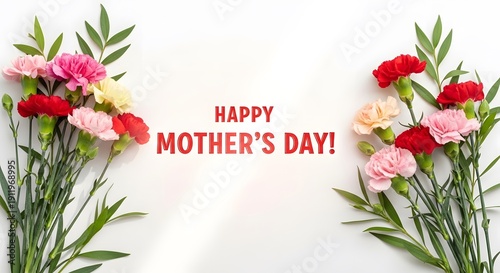Happy mother's day wishes with beautiful flowers and greeting