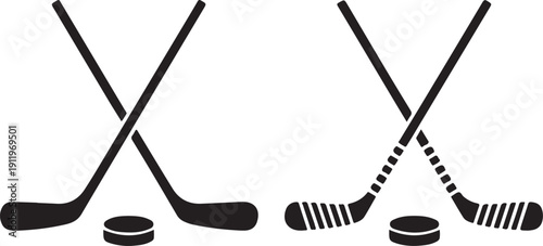 Hockey Stick Flat Icon On White Background