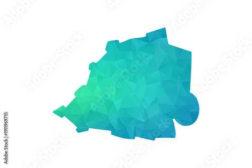 Holy See Map - Polygon Style Vector Illustration in Green and Blue Gradient, Low Poly Geometric Design, Isolated on White Background, Perfect for Infographics and Learning Use.