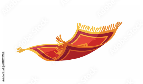 Cartoon magic carpet vector set with flying oriental rugs, Arabian fairytale mats, and fantasy animation illustrations