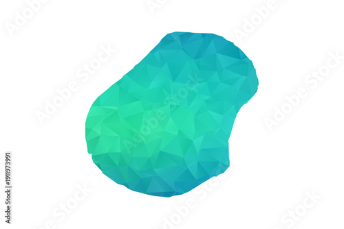 Nauru Map - Polygon Style Vector Illustration in Green and Blue Gradient, Low Poly Geometric Design, Isolated on White Background, Perfect for Infographics and Learning Use.