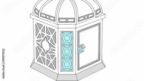 Futuristic microchip processor icon illustration showcasing advanced technology and computer hardware components in a detailed isometric view