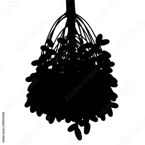 Silhouette of a bunch of grapes