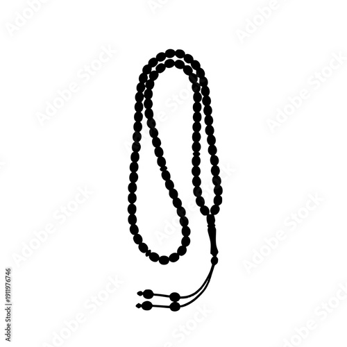 Black beaded prayer mala necklace