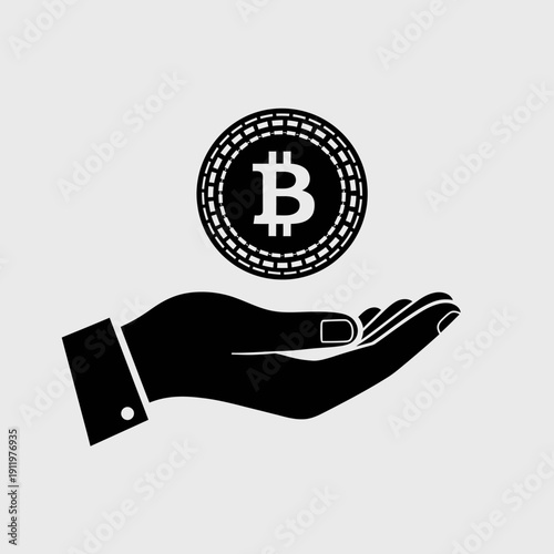 A hand holding a gold bitcoin symbolizing cryptocurrency investment and digital wealth.