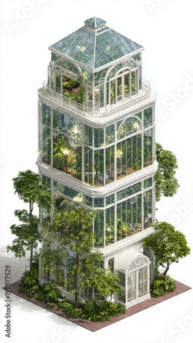 Ornate Greenhouse Botanical Garden Miniature Model

