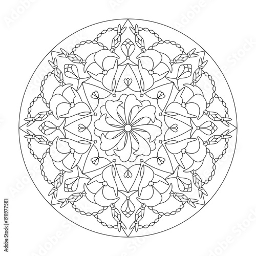 Mandala Coloring Page. Art therapy.