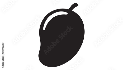black color Mango fruits of silhouette vector illustration, solid white background