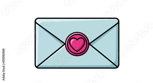 Love Letter Envelope with Heart Seal Romantic Correspondence Icon