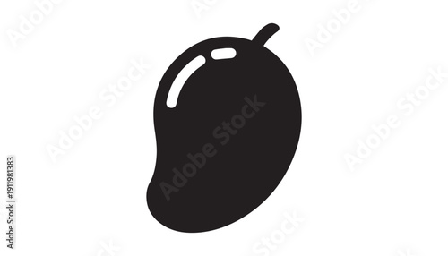 black color Mango fruits of silhouette vector illustration, solid white background