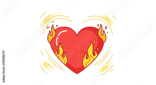 Burning Heart Illustration