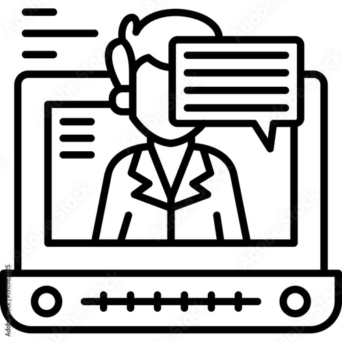 Online Meeting Icon Vector Element