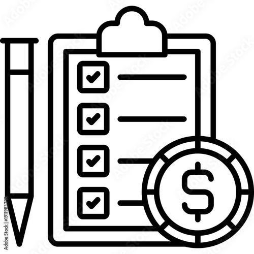 Bill Tasks Icon Vector Element