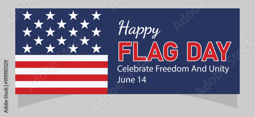 United States Flag Day June 14 Graphic: Patriotic Stars and Stripes