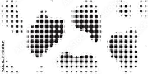 Dotted halftone gradient texture. Vanishing polka dot background. Repeating dots gradation pattern background. Black fading comic pop art overlay backdrop. Raster effect wallpaper. Vector halftone