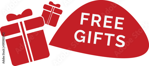 Free Gift Tag Label Vector Illustration for Sale Promotion and Retail Packaging