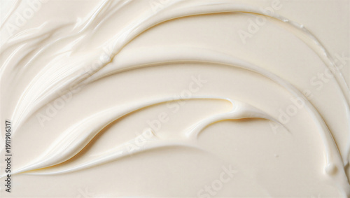 Canvas Print Abstract background of creamy white frosting or icing with elegant swirls