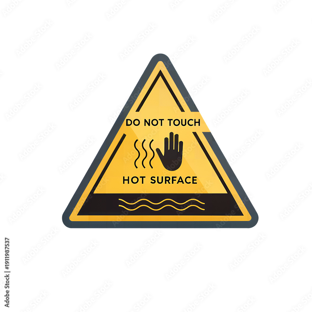 Obraz premium Caution Hot Surface Warning Sign Do Not Touch Triangle Graphic