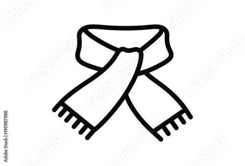 Simple Line Drawing of a Scarf