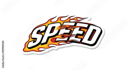Speed Logo with Flames Design.