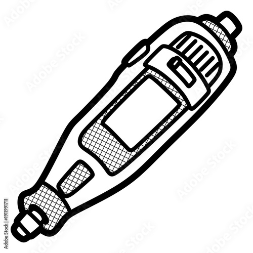 simple small hand drill image, editable lines