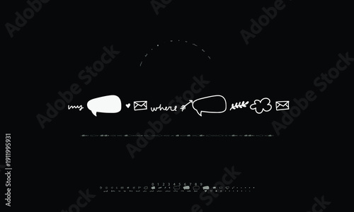 Collection of diverse, hand-drawn dingbat icons representing love, relationships, and emotions, perfect for adding a personal touch to designs.