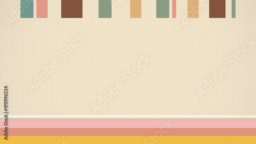 Halftone style retro color palette with muted pastel shades and grid background showcasing beige pink brown yellow and green tones neat layout for design projects