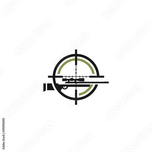 Tactical rifle scope aiming illustration: precise targeting graphic for strategic operations.