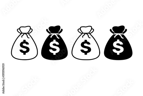 Money Bags Icon Set