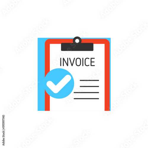 Invoice approval icon for billing verification, confirmation, and accounting workflow.