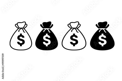 Money Bags Icon Set