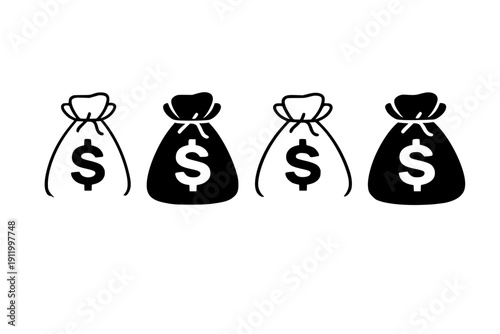 Money Bags Icon Set