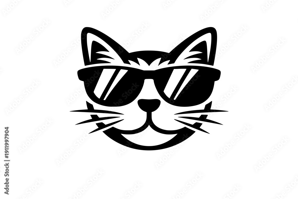 Obraz premium Cool Cat Face Graphic Design