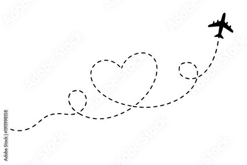 Travel Route With Heart Shape