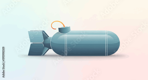Stylized illustration of a blue aerial bomb with an orange fuse against a gradient background