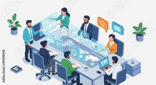 Team Collaboration and Communication in Modern Office.