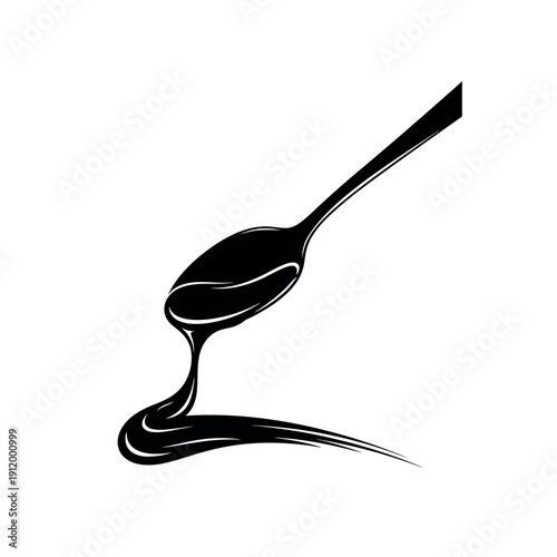 Spoon Creating Artistic Cheese Sauce Smear