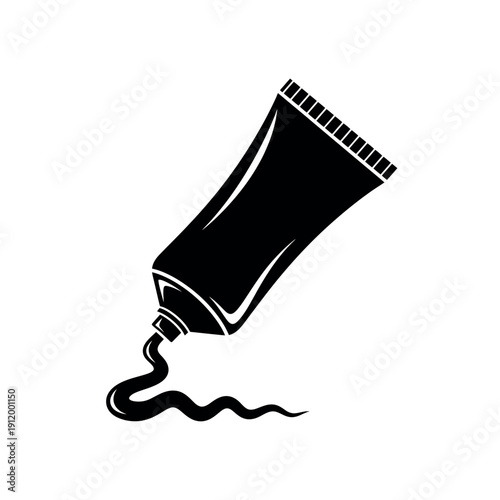 Food Tube Squeezing Tomato Paste Silhouette