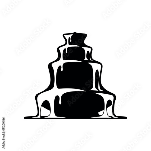 Fondue Fountain with Cascading Cheese Silhouette