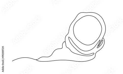 Snail crawls forward slowly using continuous line art styles for creative wildlife drawings