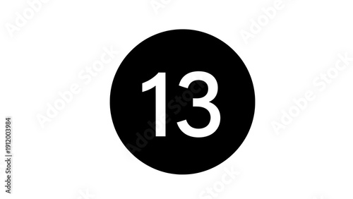 Free Download Black circle with number thirteen inside - GFXLoad