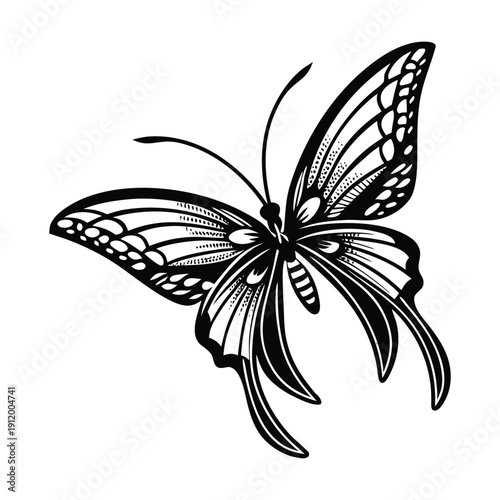  beautiful butterflies and flowers drawn in a minimalist, continuous single line art style.
