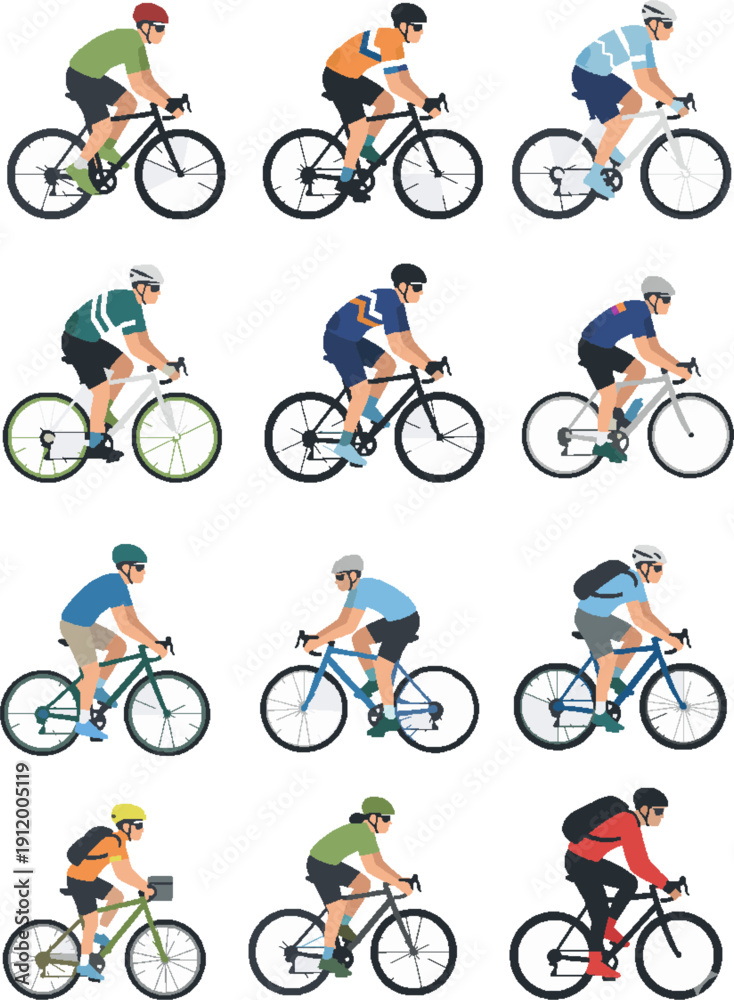 Fototapeta premium icon Cyclists are racing