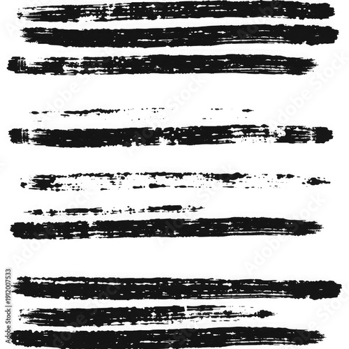 Abstract black grunge brush stroke texture transparent background PNG and JPEG image