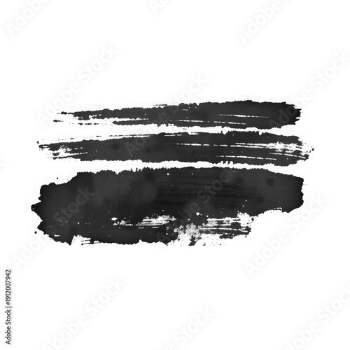 Abstract black grunge brush stroke texture transparent background PNG and JPEG image