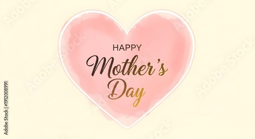 Happy mother's day greeting card with pink heart